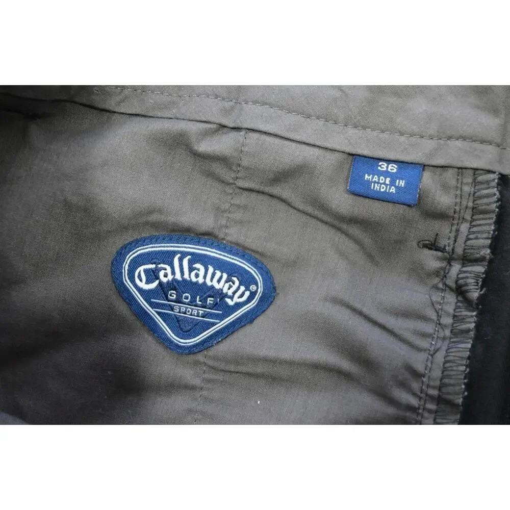 Callaway Golf Shorts Performance Cotton Pleated Khaki‎ Black 10